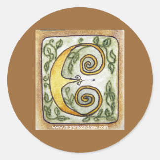 Pegatina Redonda pegatinas de la "Carta E"