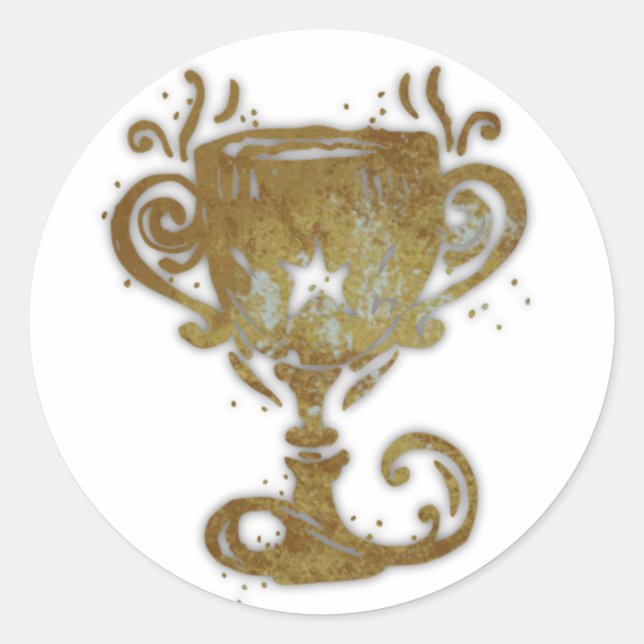 Pegatina Redonda Pegatinas de la Copa de Oro (Anverso)