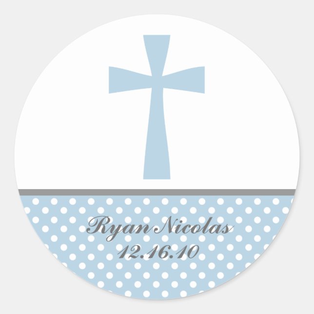 Pegatina Redonda Pegatinas de la Cruz Azul (Anverso)