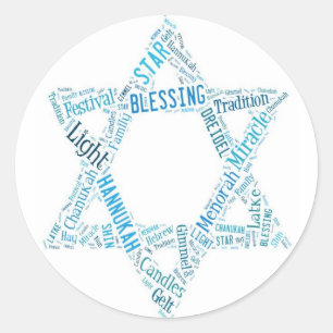 Pegatina Redonda Pegatinas de la Estrella de David