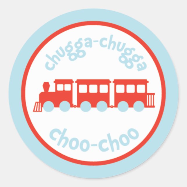 Pegatina Redonda Pegatinas de la Fiesta del Cumpleaños del Tren (Anverso)