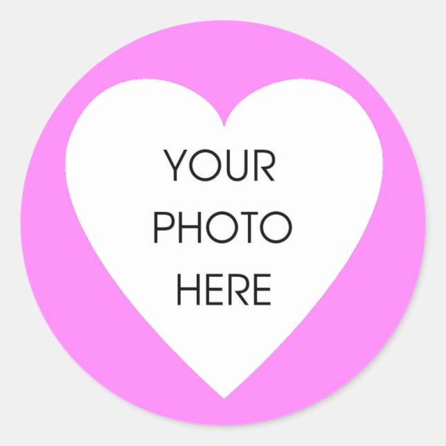Pegatina Redonda Pegatinas de la frontera del corazón rosado (Anverso)