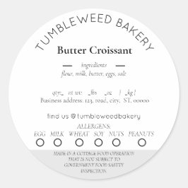 Pegatina Redonda Pegatinas de la Ley de Alimentos para Alquiler de 