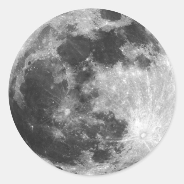 Pegatina Redonda Pegatinas de la luna galaxia estrellas espaciales  (Anverso)