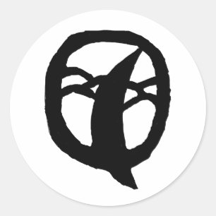 Pegatina Redonda Pegatinas de la Luna Negra
