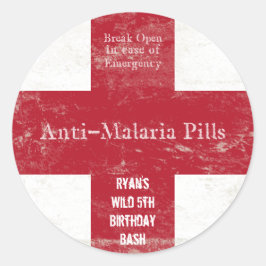 Pegatina Redonda Pegatinas de la malaria de Safari