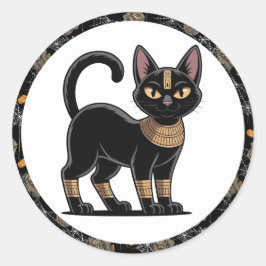 Pegatina Redonda 🤍 Pegatinas de la Mummy del Faraón Blanco 🎃 👑