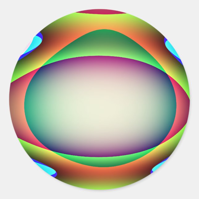 Pegatina Redonda Pegatinas de la nave espacial extranjera (Anverso)