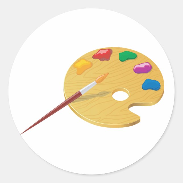Pegatina Redonda Pegatinas de la paleta de pintores (Anverso)