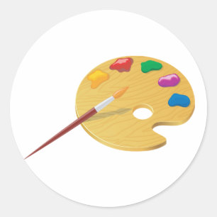 Pegatina Redonda Pegatinas de la paleta de pintores