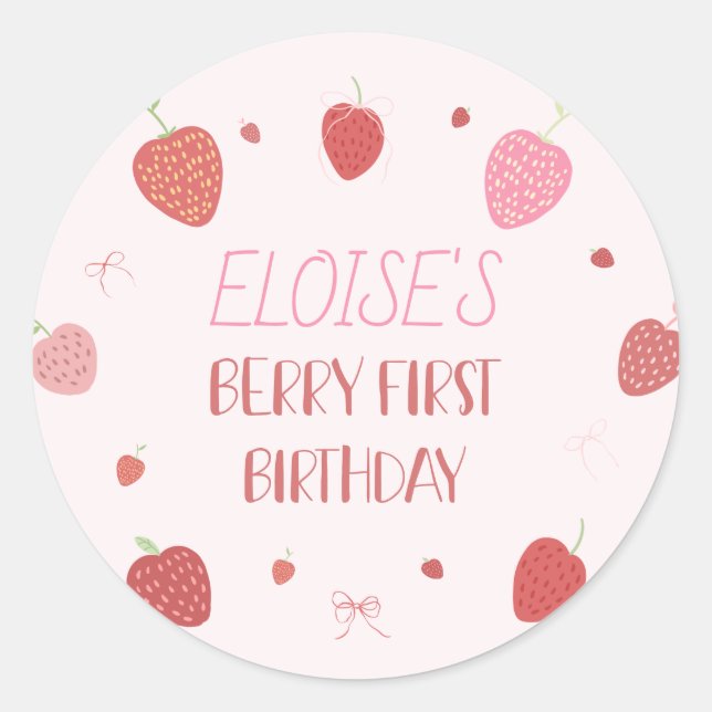 Pegatina Redonda Pegatinas de la primera ronda de cumpleaños de fre (Anverso)