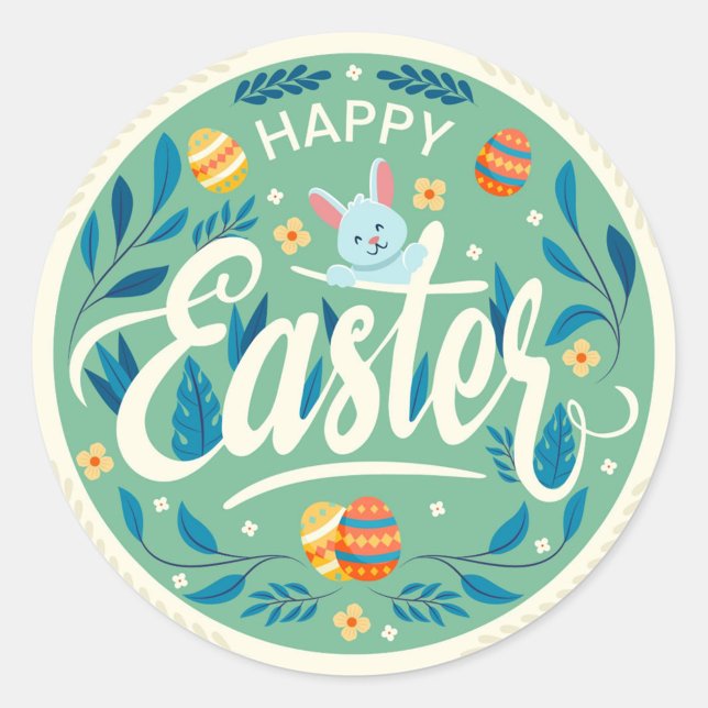 Pegatina Redonda Pegatinas de la Ronda Clásica del Domingo de Pascu (Festive Holiday Easter Stickers for Gifts!)