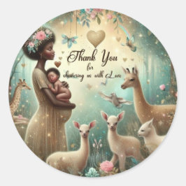 Pegatina Redonda pegatinas de la ronda de Baby Shower Gracias Pegat