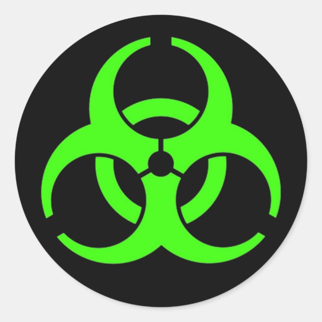 Pegatina Redonda Pegatinas de la Ronda de Bioriesgo (Anverso)