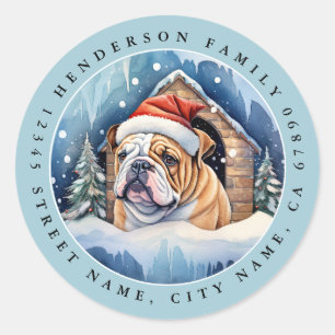 Pegatina Redonda Pegatinas de la Ronda de Bulldog de Inglaterra