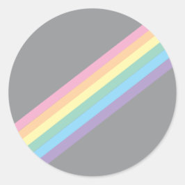 Pegatina Redonda Pegatinas de la Ronda de Cielo y Arcoiris de Storm