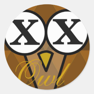 Pegatina Redonda Pegatinas de la ronda de diamantes de búho