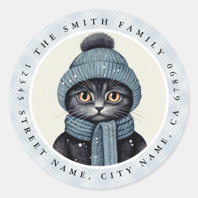 Pegatina Redonda Pegatinas de la ronda de gatos (Anverso)