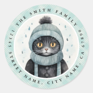 Pegatina Redonda Pegatinas de la ronda de gatos