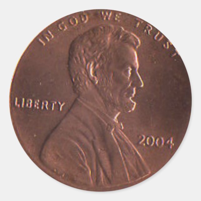 Pegatina Redonda PEGATINAS de la Ronda de la Afortunada Penny (Anverso)