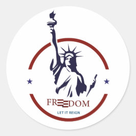 Pegatina Redonda Pegatinas De La Ronda Del 4 De Julio