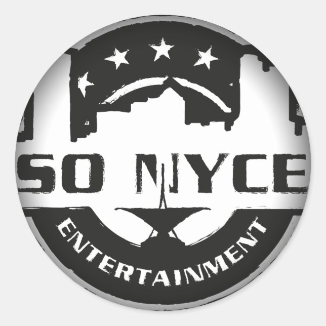 Pegatina Redonda Pegatinas de la ronda negra de moda (Anverso)