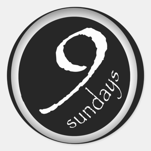 Pegatina Redonda Pegatinas de la ronda negra de moda (Anverso)