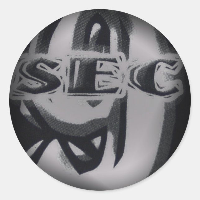 Pegatina Redonda Pegatinas de la ronda negra de moda (Anverso)