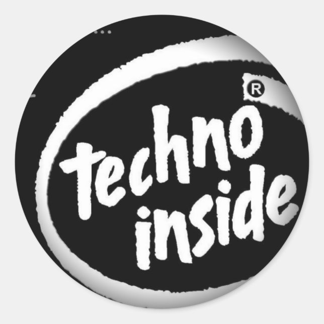 Pegatina Redonda Pegatinas de la ronda negra de moda (Anverso)