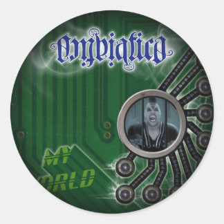 Pegatina Redonda Pegatinas de la ronda negra de moda