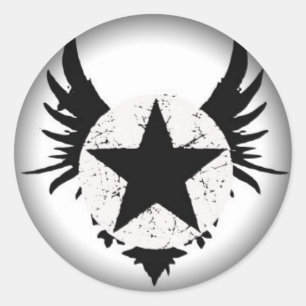 Pegatina Redonda Pegatinas de la ronda negra de moda