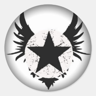 Pegatina Redonda Pegatinas de la ronda negra de moda