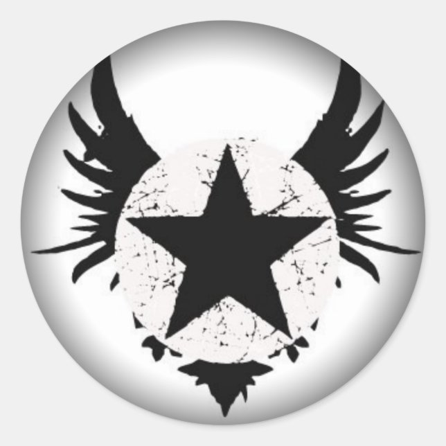 Pegatina Redonda Pegatinas de la ronda negra de moda (Anverso)