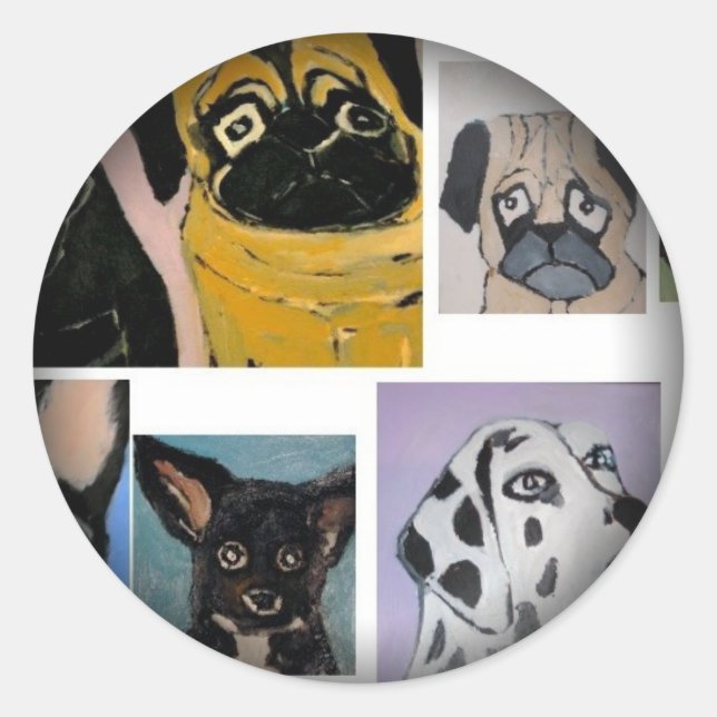 Pegatina Redonda Pegatinas de la ronda negra de moda (Anverso)