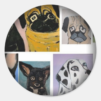 Pegatina Redonda Pegatinas de la ronda negra de moda