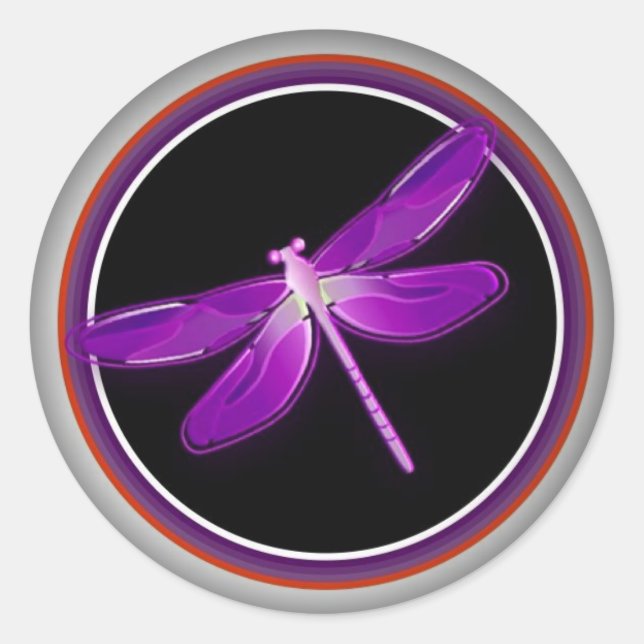 Pegatina Redonda Pegatinas de la ronda negra de moda (Anverso)