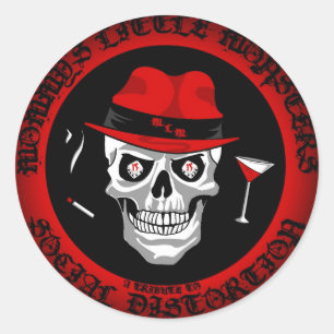 Pegatina Redonda Pegatinas de la ronda negra de moda