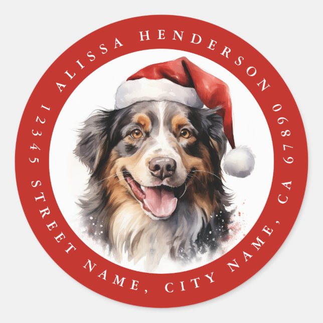 Pegatina Redonda Pegatinas de la Ronda Pastora Australiana (Anverso)