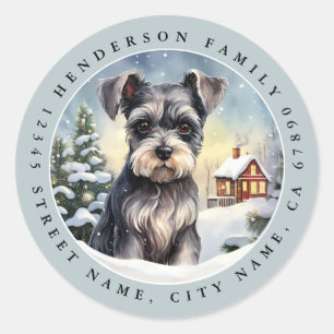 Pegatina Redonda Pegatinas de la Ronda Schnauzer en miniatura