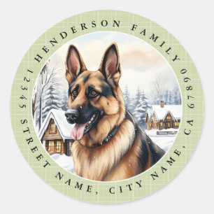 Pegatina Redonda Pegatinas de la Ronda Shepherd de Alemania