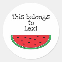 Pegatina Redonda Pegatinas de la "sandía" personalizada