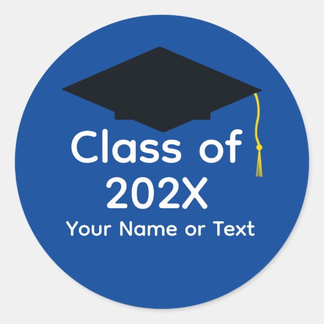 Pegatina Redonda Pegatinas de la tapa de graduación negra #1-5 (Anverso)