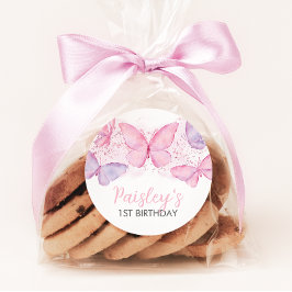 Pegatina Redonda Pegatinas de la tarta de cumpleaños del partido ma