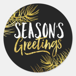 Pegatina Redonda Pegatinas de la temporada de Purpurinas de oro sal