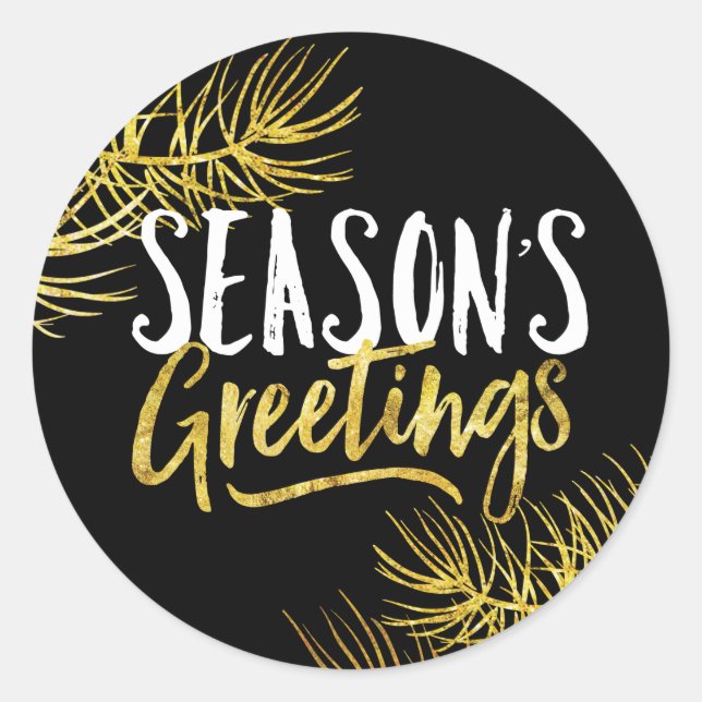 Pegatina Redonda Pegatinas de la temporada de Purpurinas de oro sal (Anverso)