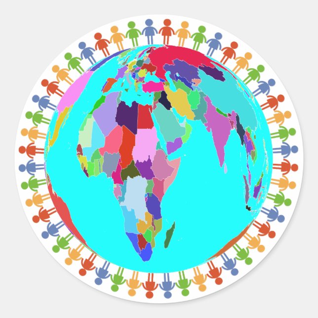 Pegatina Redonda Pegatinas de la Tierra (Anverso)