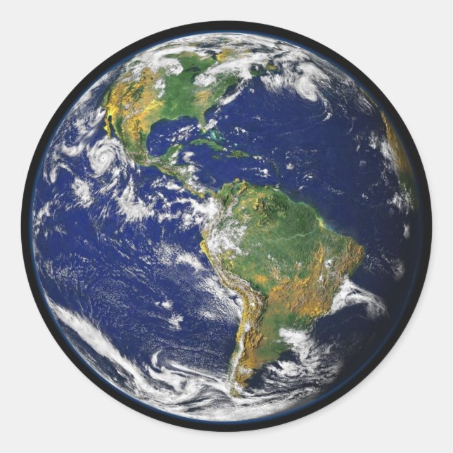 Pegatina Redonda Pegatinas de la Tierra (Anverso)
