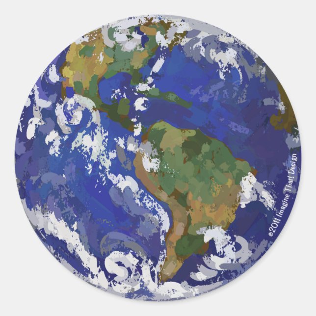 Pegatina Redonda Pegatinas de la Tierra (Anverso)