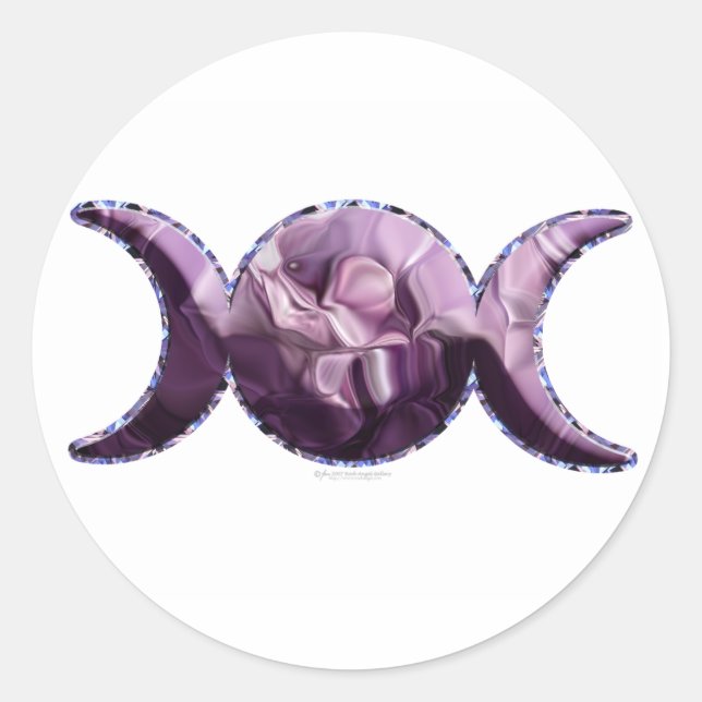 Pegatina Redonda Pegatinas de la triple luna (Anverso)