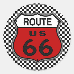 Pegatina Redonda Pegatinas de la U.S. Route 66